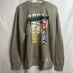 NWT Mitchell & Ness Mens NFL Green Bay Packers Crewneck Sweatshirt SIZE LARGE